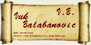 Vuk Balabanović vizit kartica